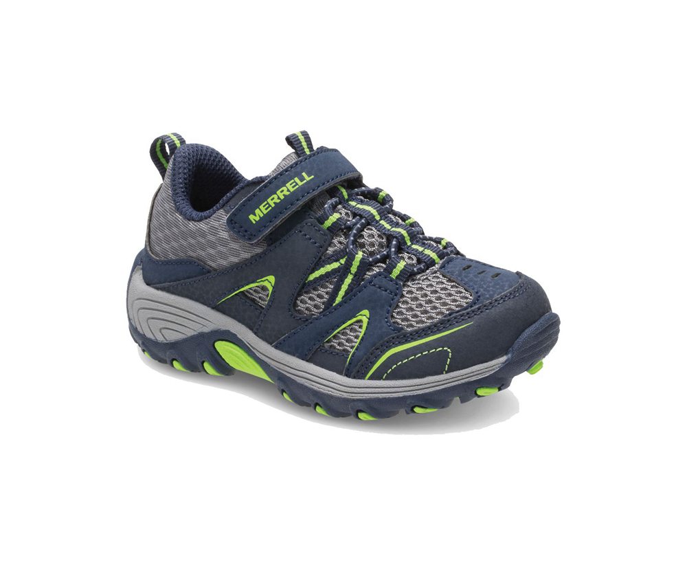 Merrell Hiking Shoes Navy/Green - Trail Chaser Jr. - Kids 01GJAHMOV